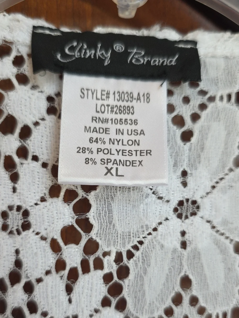 Slinky Brand Floral Crochet Lace Duster Kimono Robe XL